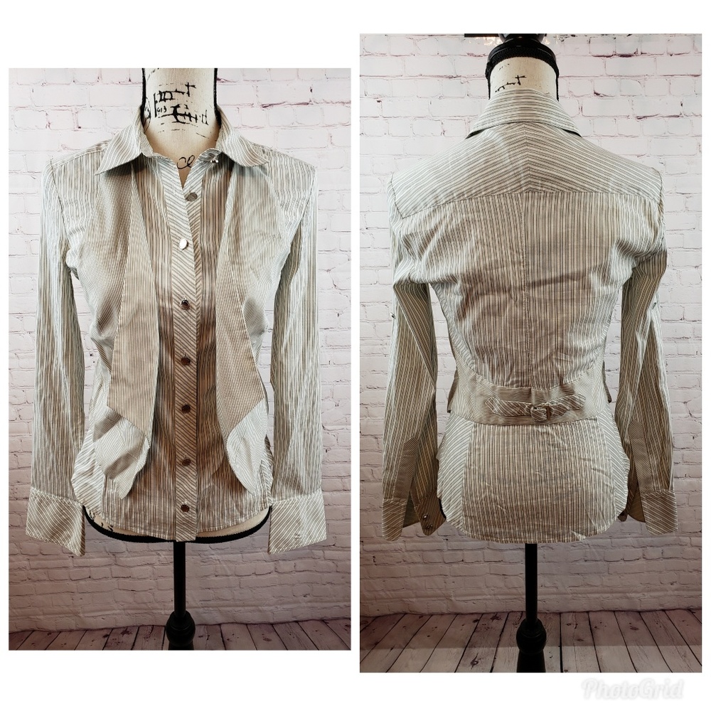 KAREN MILLEN STRIPED BLOUSE